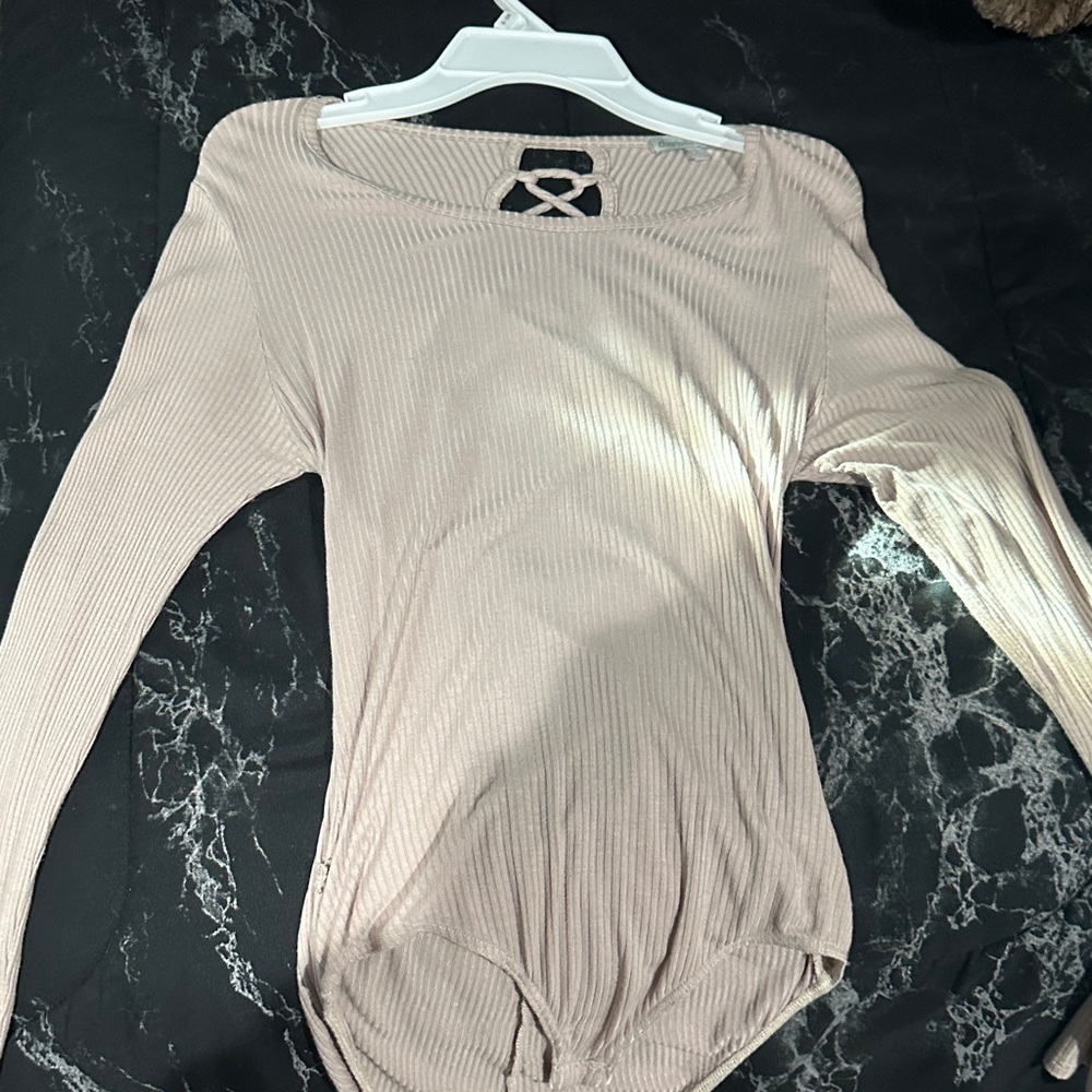 Charlotte Russe Cream Long Sleeve Women's Top